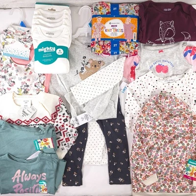 LOTTO MISTO NUOVO CON ETICHETTE 19 PEZZI VESTITI BAMBINA TAGLIA 18M 24M MINNIE MOUSE DRESS FELPA CON CAPPUCCIO - Immagine 1 di 4