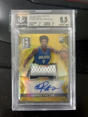 2014-15 Spectra Blue Prizm #108 Elfrid Payton RC Patch AUTO Gold /10 BGS 8.5 Ac - Image 1 of 2