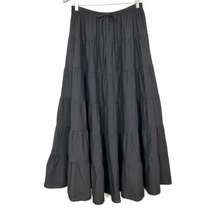 Maxi falda escoba de algodón talla L con capas de pétalos y cachorros bruja gótica - Imagen 1 de 6