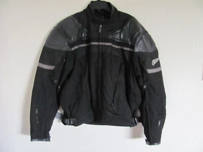 First Gear Leather-Tex Motorcycle Padded Full Zip Speed Jacket -Black -Men's 2XL - Image 1 of 4