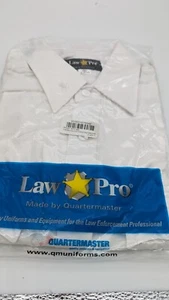 Law Pro Quartermaster White Uniform Short Sleeve Shirt Medium 15-15 1/2  - Picture 1 of 4