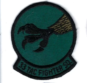 PATCH USAF 33RD TAC FIGHTER SQ SUBD 3 1/2" FS-23 - Picture 1 of 1