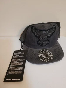 Sombrero Harley Davidson todo negro a presión ajustable (B) - Imagen 1 de 4