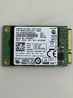 Samsung PM871 MZ-MLN256D mSATA 256GB SSD For Samsung Dell HP Lenovo Laptop - Image 1 of 4
