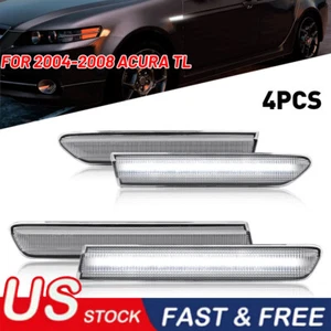 Lámparas marcadoras laterales LED delanteras + traseras blancas EE. UU. transparentes para 04-08 Acura TL 4 piezas - Imagen 1 de 11