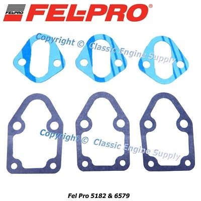 3 Each Fel-Pro 5182 & 6579 Fuel Pump Mounting and Plate Gaskets Fits sb Chevy - Imagem 1 de 4