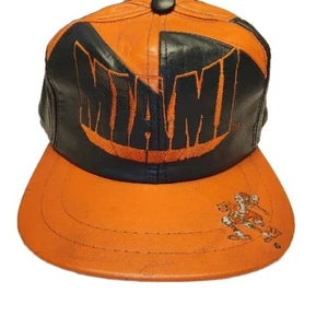 Cappello berretto Florida University of Miami Hurricanes ecopelle snap back morso di squalo - Foto 1 di 11