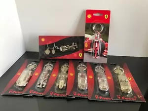 SHELL V-POWER FERRARI KEYCHAINS FULL COLLECTION SET OF 8 UNOPENED METALLIC MODEL - Picture 1 of 24