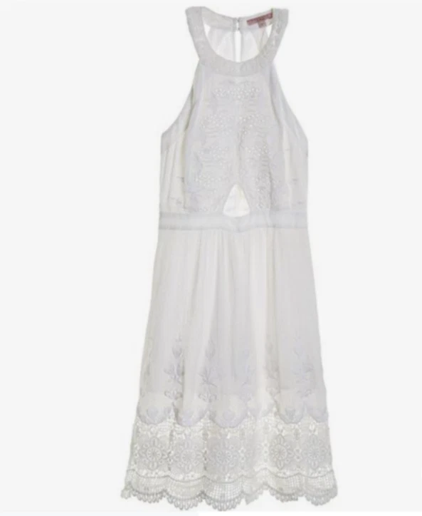 CALYPSO ST. BARTH White Dasema Cotton Embroidered Eyelet Cotton Cutout Dress M 8 - Image 1 of 4