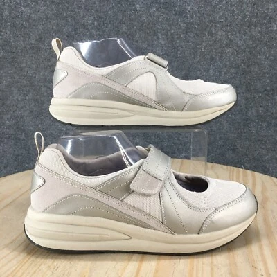 Easy Spirit Shoes Womens 8 M Get Nice Sneakers Gray Leather Comfort Hook & Loop - Image 1 of 4