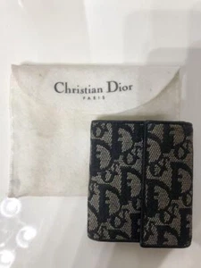 Christian Dior Tri-Fold Wallet Trotter Oblique Canvas Women From Japan - Picture 1 of 2