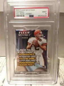 2000 Fleer Mystique Football Hobby Pack Sealed PSA MINT 9 Tom Brady Rookie P14 - Picture 1 of 1