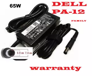 Genuine Dell Laptop Charger Ac Adapter 19.5V 65W Power Supply PA-12 Family 6TM1C - Picture 1 of 1
