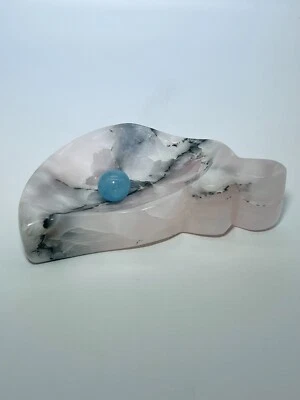 Rosa Calcit Schale Bowl massiv 160x80 in Freie Form Edelstein Heilstein Chakra - Bild 1 von 4