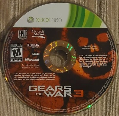Gears of War 3 (Microsoft Xbox 360, 2011) DISC ONLY Tested And Working  - Image 1 of 2