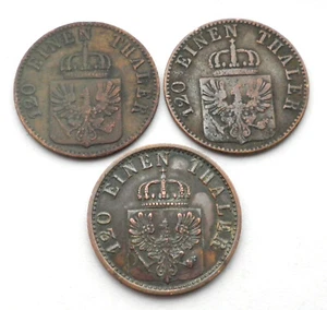 GERMAN STATES, PRUSSIA 3 PFENNIG 1861-1863-1870 A KM#482. SS4.1 - Picture 1 of 2