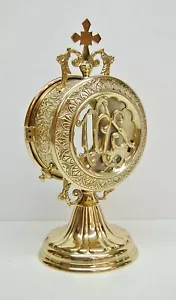 Verzierter Messing Luna Halter für Ihre Monstranz Luna Sorgerecht (#329-189) Kirche - Bild 1 von 10