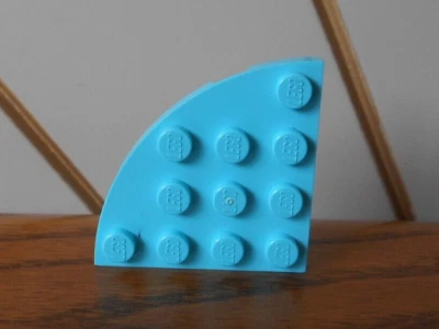 MEDIUM AZURE 4x4 plate, round corner, genuine LEGO spare part 30565 - Image 1 of 3