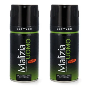 MALIZIA UOMO VETYVER - deodorante edt 2x150ml deo confezione doppia