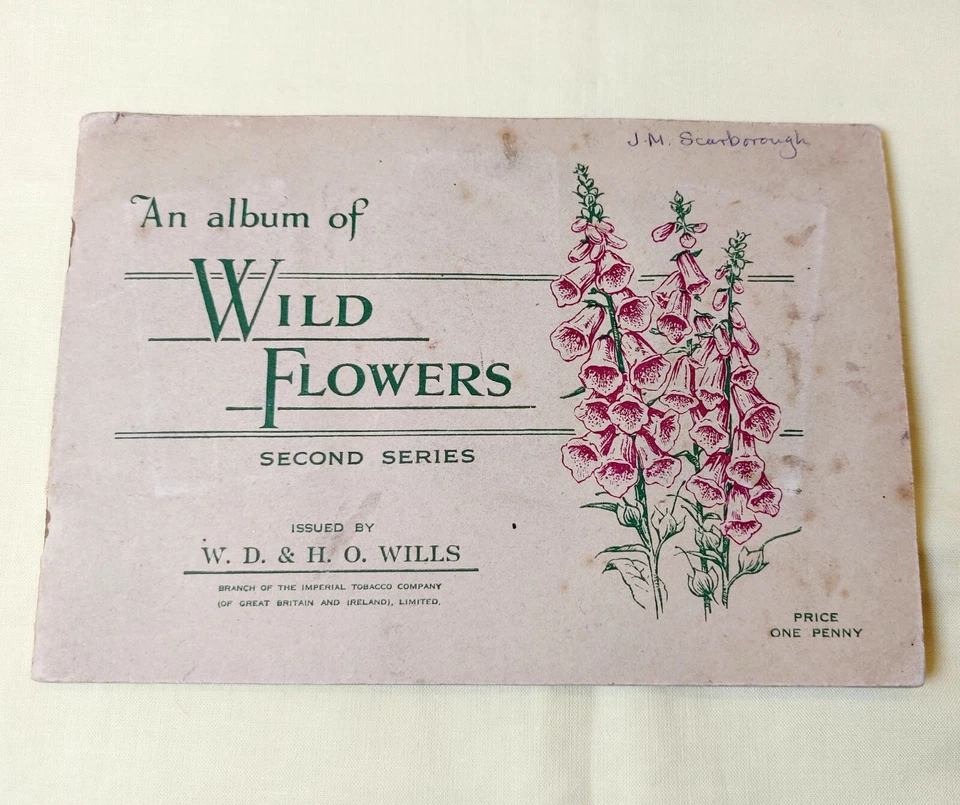 Wills Cigarette Cards, Wild Flowers 2nd series, Full Set glued in Album - Image 1 of 4