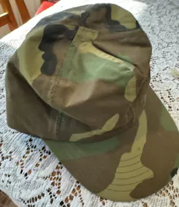VTG Military Gore-Tex Woodland Camo Outdoor Hunting Ear Flap Hat Cap Large - Picture 1 of 9