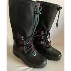 Sorel Green Purple Freestyle Knee High Waterproof Lined Pull On Snow Boots 7
