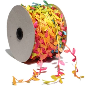 100Yard Colorful Lace Leaf Trim Newborn Leaves Stretch Ribbon Wedding Decoration - Picture 1 of 5