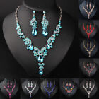 Bridal Luxury Crystal Choker Women Fashion Necklace Earring Jewelry Set Gifts