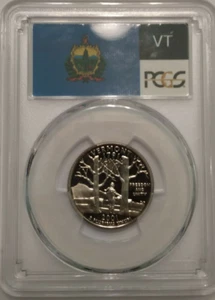 :2001-S 25C WASHINGTON-VERMONT-QUARTER PCGS PR-70-D-CAMEO CLAD RARE TOP-POP - Picture 1 of 2