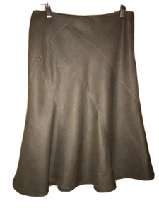 Laura Ashley kaffeefarbener gefütterter Leinenrock Größe 12 - Bild 1 von 10