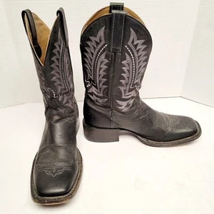 JB DILLON RESERVE Herren Stiefel 9 B Cowboy Western Leder Schwarz Eckige Zehe - Bild 1 von 15