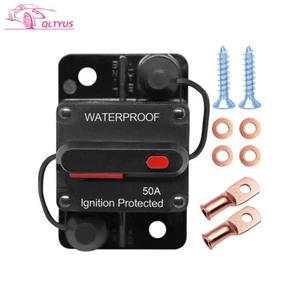 50A Circuit Breaker for Boat Trolling Motor Marine Inline Fuse with Manual Reset - Picture 1 of 11