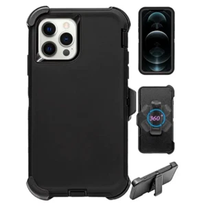 iPhone 13 Pro Max 6.7 Full Protection Heavy Duty Case with Kickstand Belt Clip - Picture 1 of 7