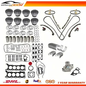 Head Gasket Set Timing Chain Piston Bearings For Land Rover 448PN 4.4L 2005-2009 - Picture 1 of 14