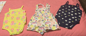 Baby Girl Size 24 Month Lot Of (3) Summer One Piece Outfits Lot #101