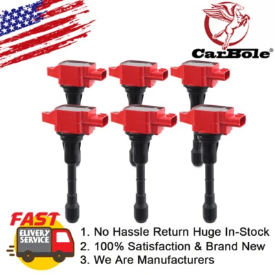 Pack 6 Ignition Coil For 2009-2020 Nissan Murano Maxima 3.5L V6 UF550, C1670 - Image 1 of 4