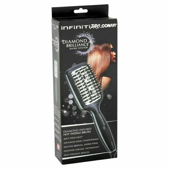 Conair BC7N Infiniti PRO Diamond Brilliance Hot Paddle Brush - Black