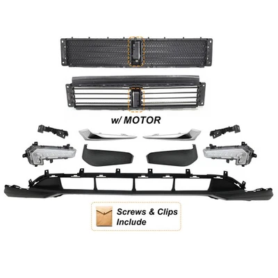 Front Bumper Lower Cover Assembly For 2016-2018 Chevrolet Malibu Grille Shutter Foto 1 de 4