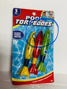 SWIMMING POOL 3 TORPEDOS UNDERWATER DIVE TOYS New Package TAPED CLOSE - Picture 1 of 11