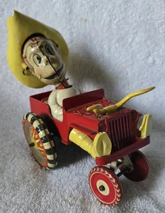 Vintage 1950s Marx? Tin Litho Wind Up Rodeo Joe Toy Works! - Picture 1 of 10