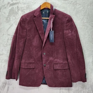 Tommy Hilfiger Daltry Blazer Mens 36S 36 Short Burgundy Corduroy Suit Jacket - Picture 1 of 9