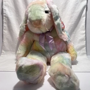 Ty Beanie Buddy LARGE HIPPIE Easter Rabbit Tie Dye Bunny 24” Vintage Ty Plush - Picture 1 of 5