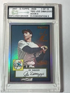 2007 E-TOPPS #408 JOE DIMAGGIO E-CONVENTION PROMO CARD Silver Foil #1 OF 10 - Picture 1 of 3