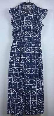 Traje Pantalón Busayo Collective X Rent The Runway Volantes Talla 4 Bolsillos Geométricos Btns Foto 1 de 4