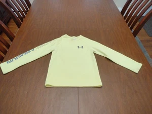 Under Armour Cold Gear Sweater Size 6 small High Viz Lime Green Waffle Warm EUC - Picture 1 of 8