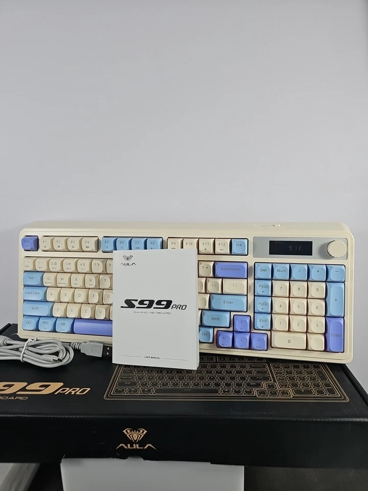 AULA S99 PRO-- KEYS KEYBOARD TRI-MODE BLUETOOTH 2.4GHZ USB-C Gaming RGB Open Box - Image 1 of 3