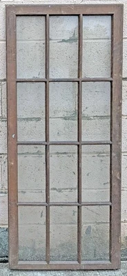24"x57" Antique Vintage Wood Wooden Storm Exterior Door Insert 12 Windows Glass - Image 1 of 3