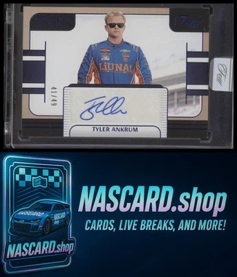 2025 Panini Turn Four #CSS-TAK Tyler Ankrum Center Stage Signatures Blue #/49 - Image 1 of 2
