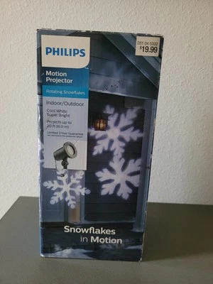 Philips Motion Projector Rotating Snowflakes Cool White Super Bright - Image 1 of 4