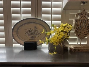 Vintage Chinese Rice Grain Jingdezhen Chrysanthemum Platter 9"x 18.5” - Picture 1 of 6